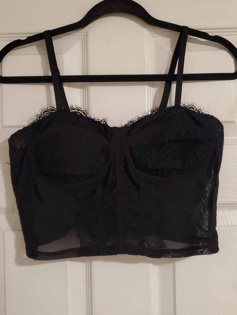 Delicate Black Lace Longline Bralette — Women's Intimates
